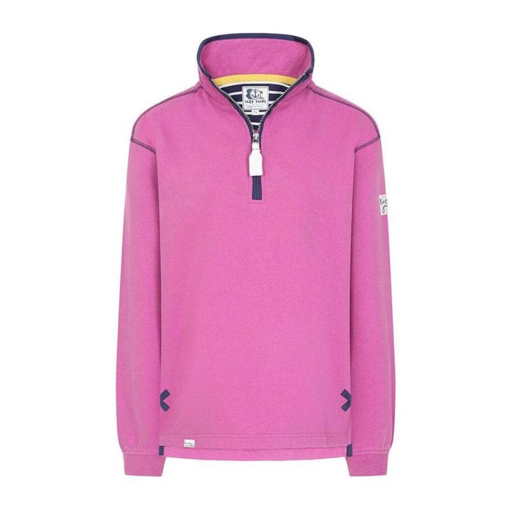 Lazy Jacks Womens/Ladies Quarter Zip Sweatshirt / Raspberry
